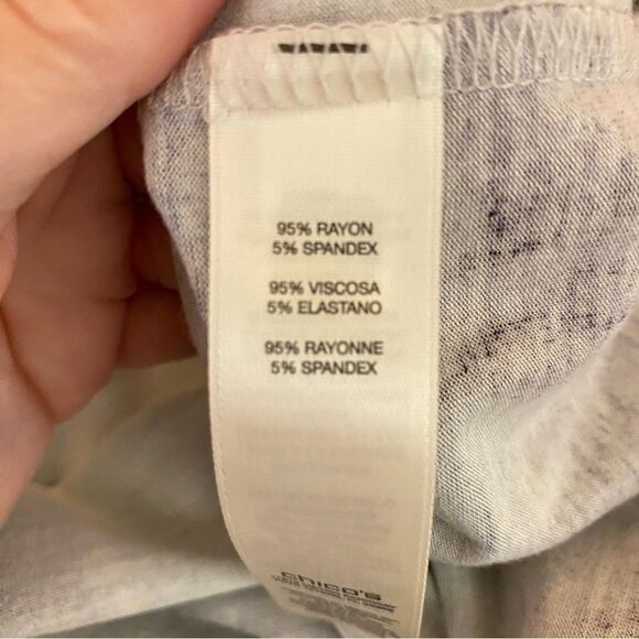 Chicos Ombre V-Neck Blouse Womens Size XL Flowy Lightweight Long Sleeve - Picture 5 of 7